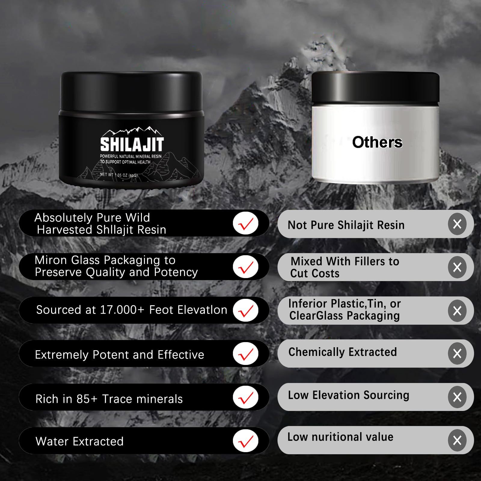 Shilajit Pure Himalayan 50 Grams Natural Organic Shilajit Resin,Golden Grade Shilajit Supplement For Men And Women With 80 Trace Minerals & Fulvic Acid For Energy, Immune Support