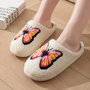 Butterfly Towel Embroidery Slippers Home Indoor Non-slip Soft Soled Cotton Slipper