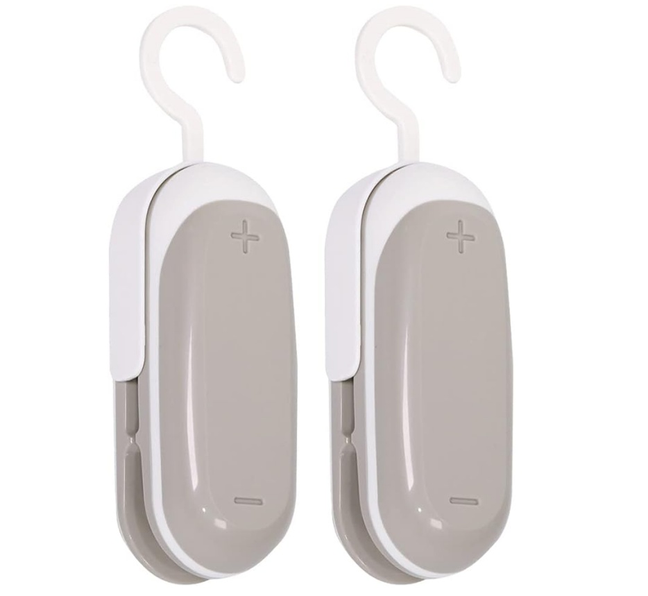 2PACK Mini Bag Sealer, Portable Heat Vacuum Sealers Plastic Sealer, 2 In 1 Heat Seal And Cutter Mini Food Sealer For Plastic Bags Food Storag